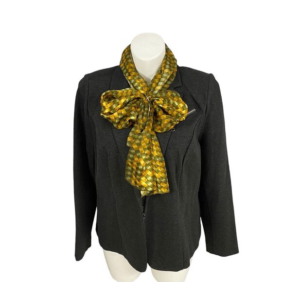 6th & Ln Blazer Womens Size 20 Gray Knit Basic Jacket Corpcore Office Boardroom - Picture 8 of 16